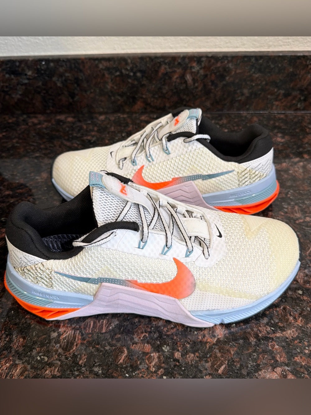 Nike Womens Metcon 7 PRM Running Training Shoes White/Doll-Light Marine Sz 10.5